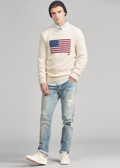 Men's Polo Ralph Lauren The Iconic Flag Sweater | 156903QPU